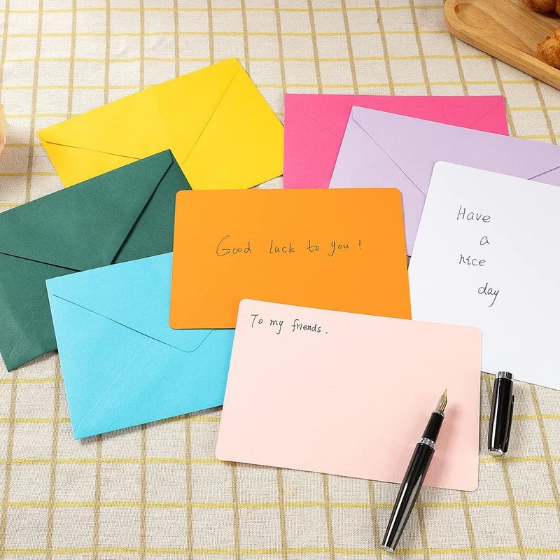 Wishop A7 Colorful Envelopes and Blank Cards 24 Pieces A7 Envelopes and 24 Pieces 5x7 Colorful Flat Cards for Weddings, Invitations, Birthday, Baby Shower (White) - Image 3